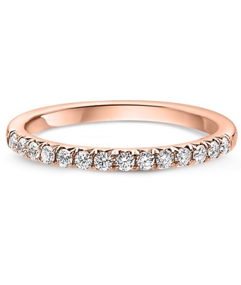 14k Gold Ladies Cut Down Wedding Band with Diamonds Half Way Around -DR01108 la colonne vertébrale