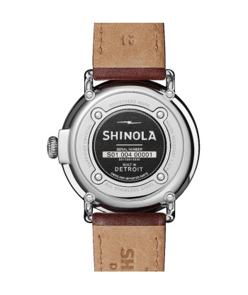 Shinola 47MM Runwell Cool Gray Dial Cognac Leather Watch S0120018330 une grave pollution 