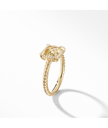 David Yurman Chatelaine Ring Pave Diamond Bezel  in 18K Yellow Gold with Champagne Citrine de la marque