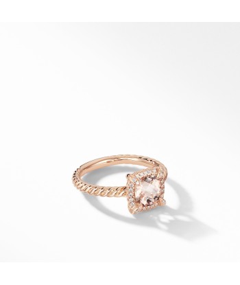 David Yurman Chatelaine Pave Bezel Ring in 18K Rose Gold with Morganite la colonne vertébrale