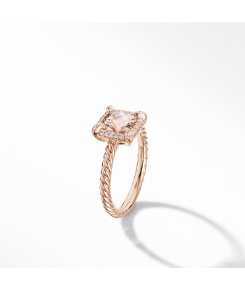 David Yurman Chatelaine Pave Bezel Ring in 18K Rose Gold with Morganite la colonne vertébrale