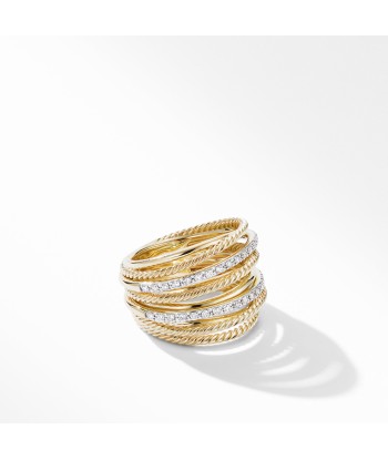 David Yurman Crossover Wide Ring in 18K Yellow Gold with Diamonds ou a consommer sur place