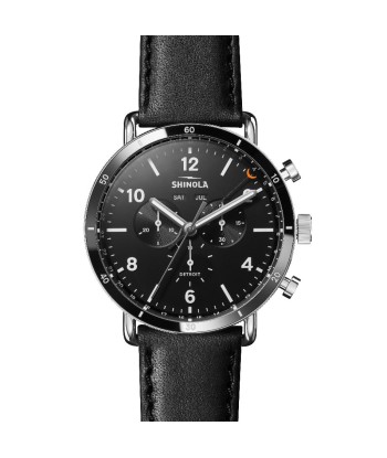 Shinola 45MM Canfield Sport Black Matte Dial Leather Watch S0120089889 À commander