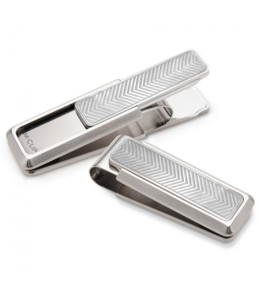 Stainless Brushed With Etched Chevron Money Clip by M-Clip vente chaude votre 