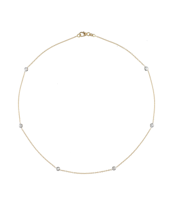 18K Yellow Gold Diamond by the Yard Necklace .30 Carats de pas cher