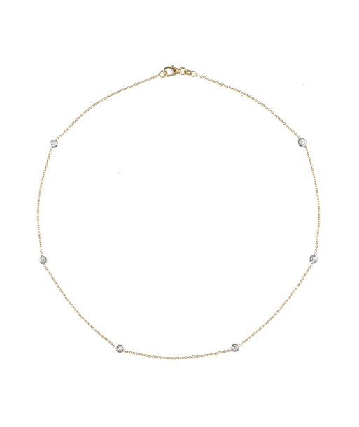 18K Yellow Gold Diamond by the Yard Necklace .30 Carats de pas cher