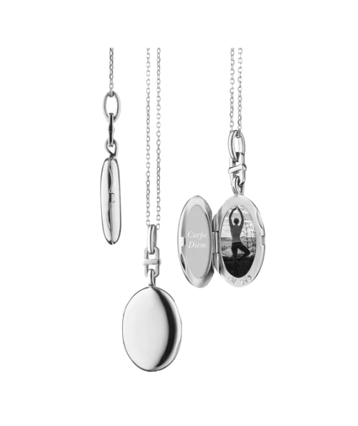 Monica Rich Kosann Sterling Silver Slim "Eve" Oval Locket Paris Déstockage Promo