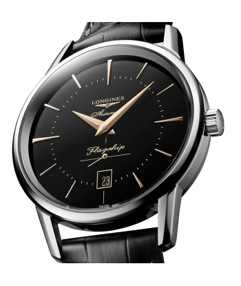 Longines Flagship Heritage 38MM Automatic Black Dial Watch L47954580 soldes