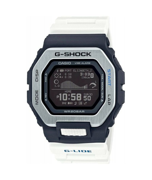 Casio G-SHOCK G-LIDE GBX-100-7 White Surfer Men's Tide Watch est présent 