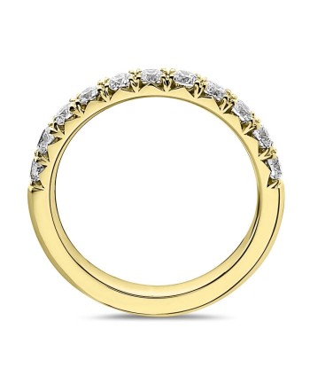 14k Gold Ladies Cut Down Wedding Band with Diamonds Half Way Around -DR01108 la colonne vertébrale