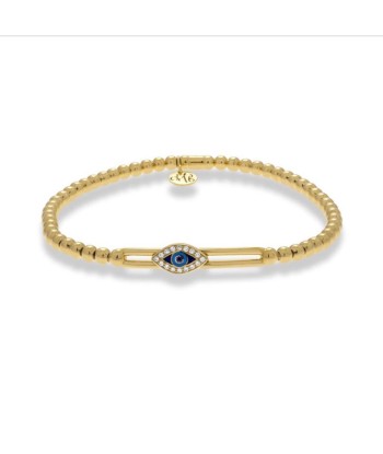 Hulchi Belluni Evil Eye Stretch Beaded Bracelet 18k Yellow Gold Découvrez la collection