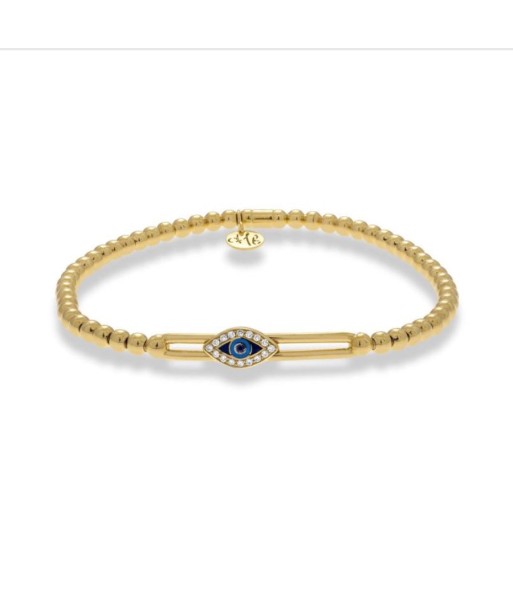 Hulchi Belluni Evil Eye Stretch Beaded Bracelet 18k Yellow Gold Découvrez la collection