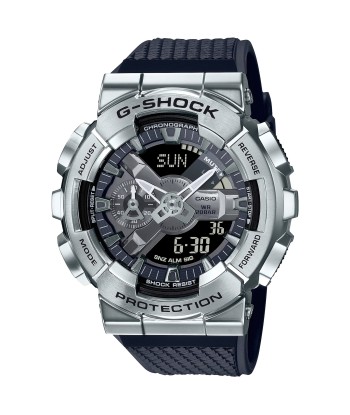 Casio G-Shock GM110-1A Silver Steel Metal Bezel Black GM110 chez Cornerstreet bien 