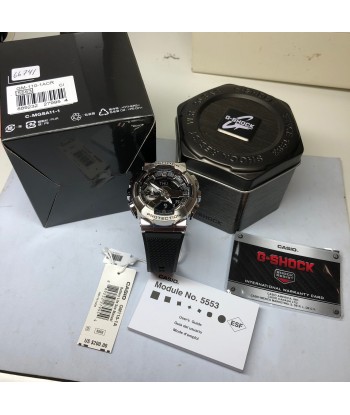 Casio G-Shock GM110-1A Silver Steel Metal Bezel Black GM110 chez Cornerstreet bien 