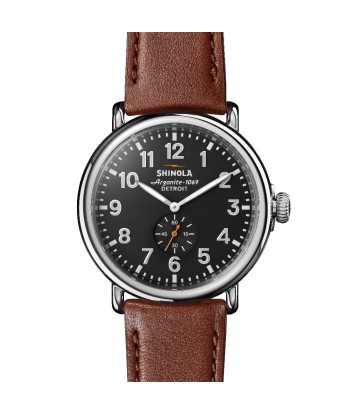 Shinola 47MM Runwell Cool Gray Dial Cognac Leather Watch S0120018330 une grave pollution 