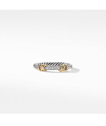 David Yurman Petite Helena Wrap Diamond Ring Sterling Silver 18K Yellow Gold une grave pollution 