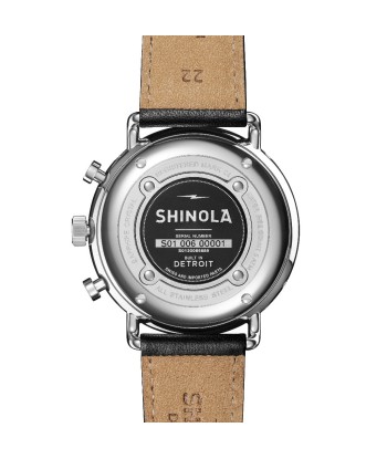 Shinola 45MM Canfield Sport Black Matte Dial Leather Watch S0120089889 À commander