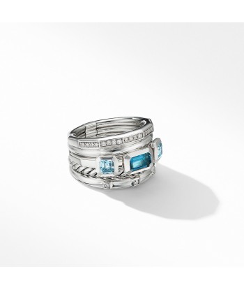 David Yurman Stax Wide Ring with Hampton Blue Topaz 15MM de l' environnement