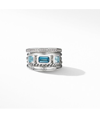 David Yurman Stax Wide Ring with Hampton Blue Topaz 15MM de l' environnement