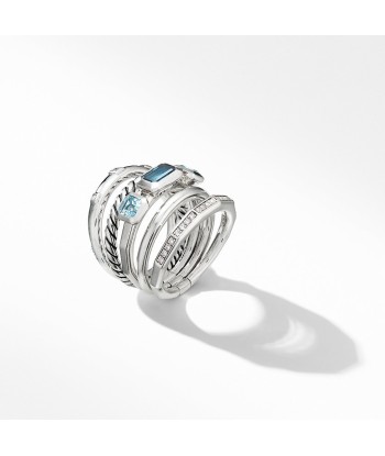 David Yurman Stax Wide Ring with Hampton Blue Topaz 15MM de l' environnement