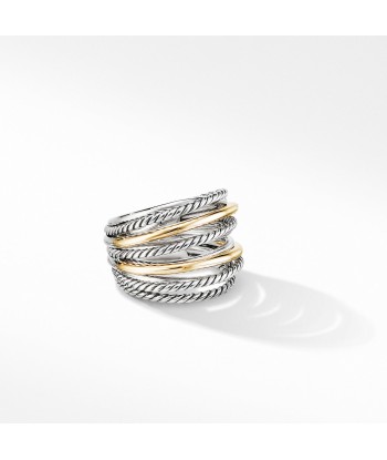 David Yurman Crossover Wide Ring Sterling Silver & 18K Yellow Gold en linge