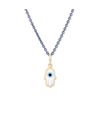 Lika Behar Evil Eye Hamsa Necklace Turquoise Enamel Sterling Silver 24K Gold Les magasins à Paris