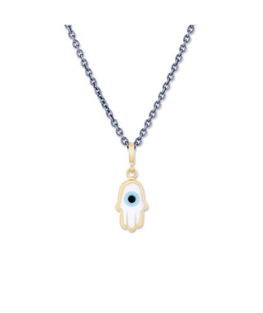 Lika Behar Evil Eye Hamsa Necklace Turquoise Enamel Sterling Silver 24K Gold Les magasins à Paris