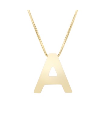 14k Yellow Gold Block Letter Initial Necklace Vous souhaitez 