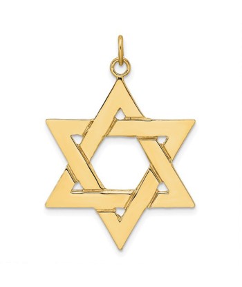 14k Yellow Gold 36MM Star of David Charm Les magasins à Paris