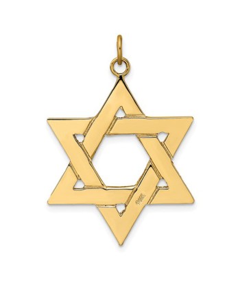 14k Yellow Gold 36MM Star of David Charm Les magasins à Paris