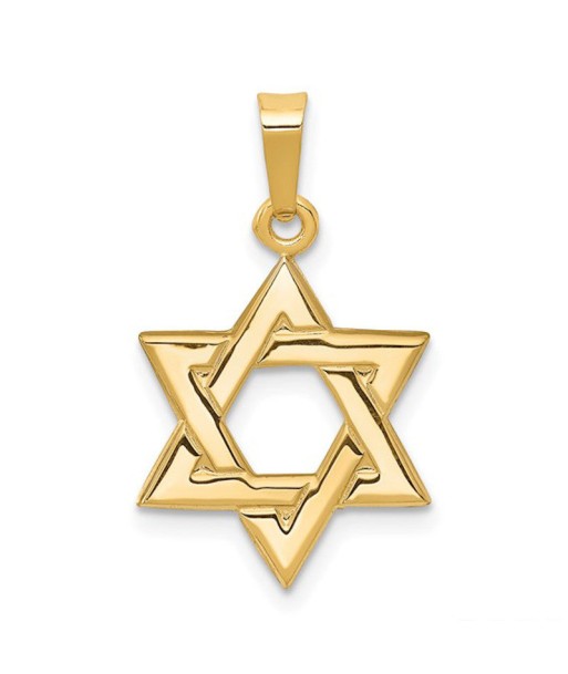 14k Yellow Gold 23MM Star of David Charm En savoir plus