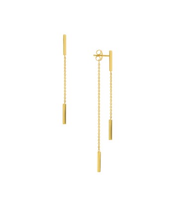 14k Gold Double Dangle Chain Earrings d'Europe débarque