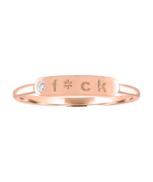 My Story 14k Gold "F*ck" Skinny Signet Ring Le MVP de beaucoup