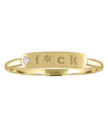 My Story 14k Gold "F*ck" Skinny Signet Ring Le MVP de beaucoup