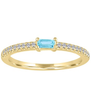 My Story "The Julia" Baguette Aqua Diamond Ring Dans la société mordern