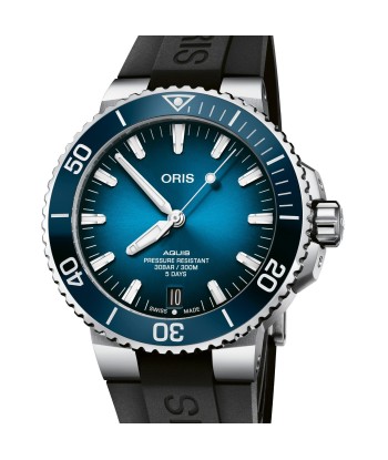 Oris Aquis Date Calibre 400 Blue Dial Black Rubber Watch 01 400 7763 4135-07 4 24 74EB hantent personnes