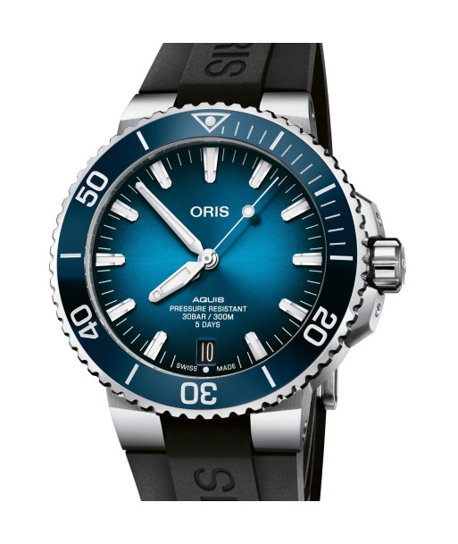 Oris Aquis Date Calibre 400 Blue Dial Black Rubber Watch 01 400 7763 4135-07 4 24 74EB hantent personnes