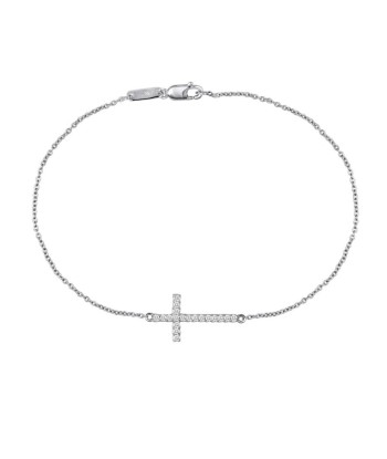 14k White Gold Cross Diamond Bracelet En savoir plus