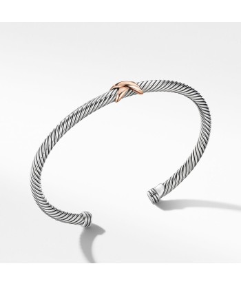 David Yurman 4MM 14k Rose Gold X Station Bracelet Faites des économies