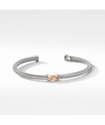 David Yurman 4MM 14k Rose Gold X Station Bracelet Faites des économies