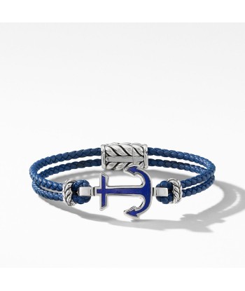 Mens Lapis Maritime Anchor Station Bracelet livraison gratuite