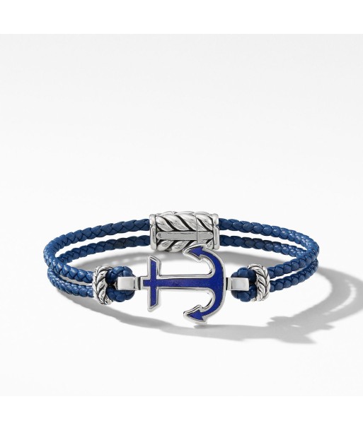 Mens Lapis Maritime Anchor Station Bracelet livraison gratuite