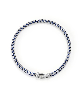 Mens 10MM Woven Blue Nylon Cord Bracelet Fin de série