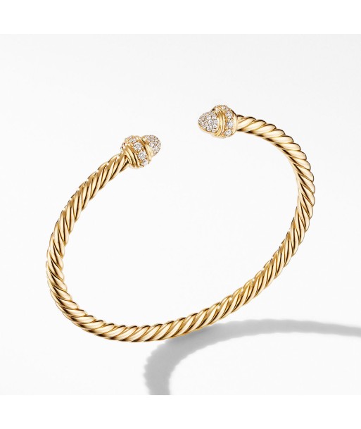 David Yurman 4MM 18K Cable Wrap Diamond Bracelet en ligne des produits 