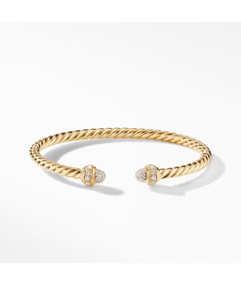 David Yurman 4MM 18K Cable Wrap Diamond Bracelet en ligne des produits 