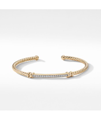 David Yurman Petite Helena 18k Gold Diamond Station Bracelet Fin de série