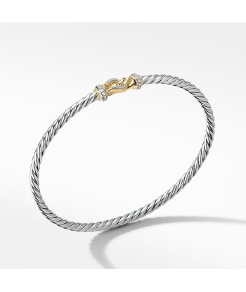 David Yurman 3MM Buckle Two-Tone Diamond Bracelet pas cheres