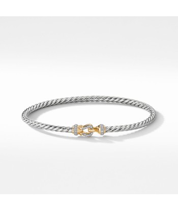 David Yurman 3MM Buckle Two-Tone Diamond Bracelet pas cheres