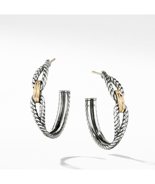 David Yurman Cable Loop Silver 18k Gold Hoop Earrings de France