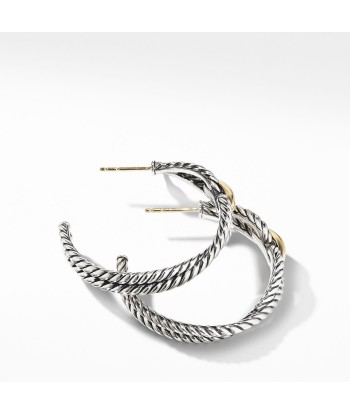 David Yurman Cable Loop Silver 18k Gold Hoop Earrings de France